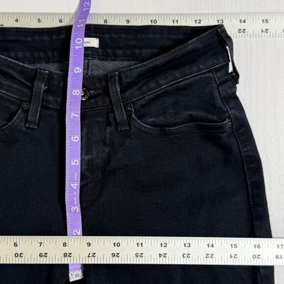 Levis Jeans Womens Sz 27x32 Mid Rise Skinny Fit Legging Black Stretch Denim - Picture 6 of 10